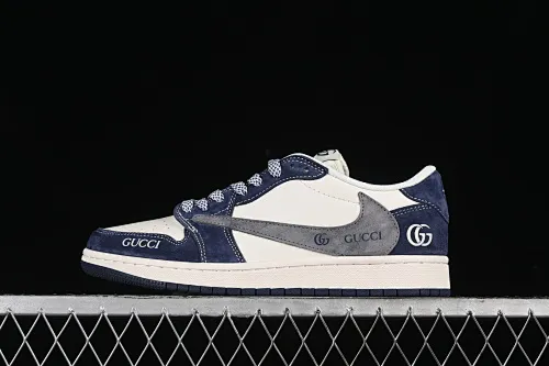All categories Air Jordan Jordan series basketball shoes Air Jordan 1 Low High-end customized low-top sneakers Travis Scott x Fragment Design x Air Jordan 1 Low OG SP AJ1 Joe 1 Gucci joint-off-white dark blue suede low-top cultural casual sneakers XY2688-109